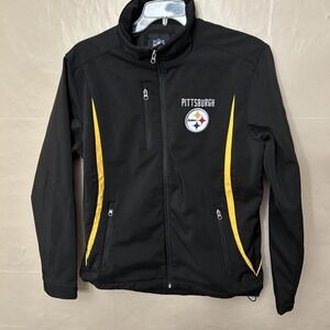 Mens Medium NFL Pittsburgh Steelers Jacket Zip Up Water Resistance